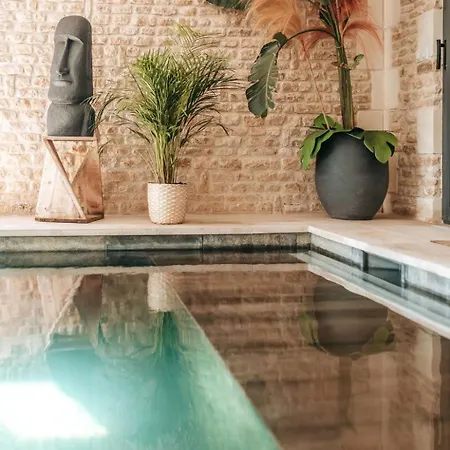 Superbe Avec Piscine Interieure Chauffee 펜션 *
